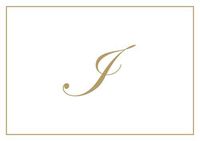 Caspari Boxed Notes Embossed I Initial Blank Notecards, Pack of 8, Gold