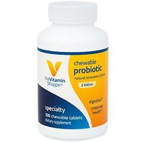 The Vitamin Shoppe Chewable Probiotic 2 Billion, Natural Strawberry Flavor, Supports Digestion and Intestinal Health (100 Chewable Tablets)