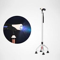Elderly walker Cane Retractable Lightweight Corner Cane Auxiliary Walking Support Cane Head Light FANJIANI (Color : Silver)
