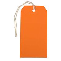 JAM PAPER Gift Tags with String - Medium - 4 3/4 x 2 3/8 - Orange - 10/Pack
