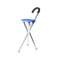 TDM Cane Folding Stool Elderly Disabled Persons Underarm Crutches Folding Cane Stool Aluminum Alloy Anti-Slip Three-Legged Walking Stick
