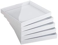 9.44x10.23x1.18 inches (24x26x3cm) - Pack of 5 - Sturdy - Clear Lid - White Gift Boxes