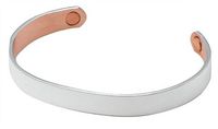 Sabona Brushed Silver Original Copper Magnetic Bracelet, Size Large