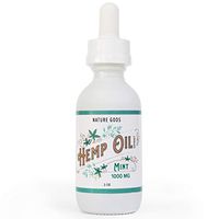 Hemp Oil Extract for Pain and Stress Relief - Helps with Anxiety, Sleep, Hair - 100% Natural - 1000mg Mint Omega Tincture Drops - Grown in The USA by Nature Gods