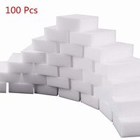 BOLLAER 100 Pcs Magic Cleaning Eraser Sponge, Multi-Functional Melamine Foam Cleaner, Multi Surface Power Scrubber Foam Pads - Bathtub, Floor, Baseboard, Bathroom, Wall Cleaner