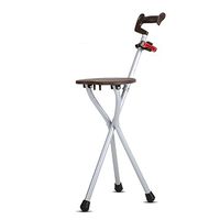 Folding Cane seat,Cane Stool Help-Step Device Old People [Portable] Three feet Walking Stick-with Light-A