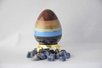 Seven Chakra Mix Layer Stone Egg Unique Cleansing Crystal Gemstones Egg Rare Healing Positive Energy Improves Intellect Power Creativity and Self-Respect.