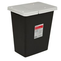 Covidien 8607RC SharpSafety RCRA Hazardous Waste Container Hinged Lid, 8 gal Capacity, Black (Pack of 10)
