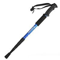 Crutches Trekking Poles Outdoor Carbon Skid Four Sections Ultra Light Straight Handle Telescopic Crutch Aluminum Crutch Mountaineering Equipment (Color : Blue, Size : 50cm)