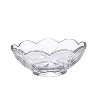 AXZHYX Bowl European Style Wavy Glass Dessert Bowl | Durable Round Salad Bowl | Safe and Healthy, Easy to Clean | 4.5X1.7in Hotel Tableware Home Noodles Boiled Fish Soup Bowl