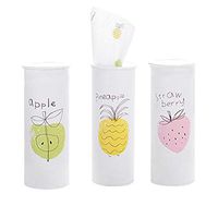 Red-eye 3 Pack Facial Tissue Car Tissue Round Cylinder Box Facial Tissues Tubes Soft Paper Towel Fragrance-Free Cleaning Tissue with Fruit Pattern for Home Car,Random Color