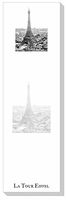 Ars Antigua Slim Writing Blocs (Notepads) - Vintage Eiffel Tower (Aerial View) Engraving 1875 - Two Blocs of 50 Sheets Each - Total of 100 Printed Sheets