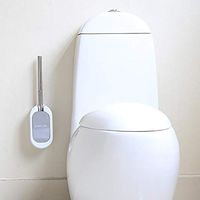 NszzJixo9 Wall-Mounted Toilet Brush and Holder Set Stainless Steel Bathroom Toilet Brush Toilet Brush Set Easy to Install Toilet Brush & Holder for Bathroom (White)