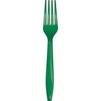 Club Pack of 600 Emerald Green Premium Plastic Party Forks
