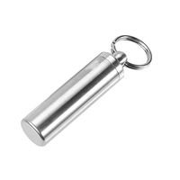 VGEBY 15mm Keychain Container, Stainless Steel Waterproof Medicine Pill Bottle Keychain Pill Box Case Container Keychain