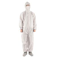 MURTIAL Disposable Protective Coverall with Hood, Dustproof Clothing, Isolation Clothing, Waterproof Suit (White,S)