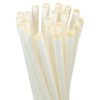 [125 Pack] Bubble Tea Straws 8.5 Inch Long - White Wide Paper Drinking Straws, Disposable Biodegradable Compostable Eco-friendly Plastic Alternative, for Hot Cold Boba Pearl Milkshake Coffee Smoothie
