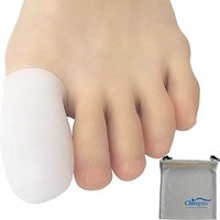Chiroplax Gel Toe Cap (10 Caps+ Pouch) Toe Sleeve Protector Cushions Pads Guard Separator for Bunion Hammer Toe Callus Corn Blister Missing Ingrown Nails Ballet Pointe (Large -10 Pack, White)