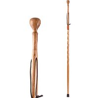 Brazos Trekking Pole Hiking Stick for Men and Women Handcrafted of Lightweight Wood and made in the USA, Tan Oak,  48 Inches