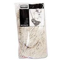 Rubbermaid Commercial Cotton/Synthetic Cut-End Blend Mop Head, 20Oz, 1" Band, White, 12/Carton