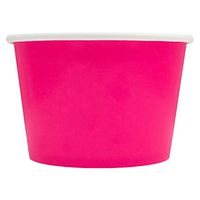 [100 Count] Valentine's Day Pink Paper Ice Cream Cups - 8 oz Dessert Bowls Perfect For Frozen Treats And Yummy Desserts - Frozen Dessert Supplies