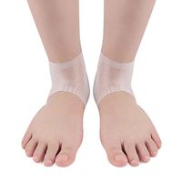 Beaupretty 2 Pairs Gel Heel Sleeves Silicone Heel Socks Protectors for Plantar Fasciitis Achilles Tendonitis Tendon Heel Spurs Sore Heel (White)