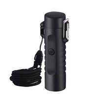 FILOL Electric Lighter and Flashlight in one, Dual Arc USB Rechargeable Lighter, Waterproof Safety Windproof Flameless Plasma Lighter for for Outdoor Camping Hiking