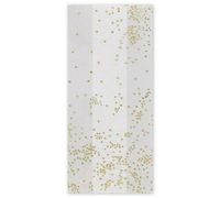 10ct. Elegant"Gold Sprinkles" 4x2x9" Medium Cello Cellophane Treat Food Snack Bags ngKE -1464