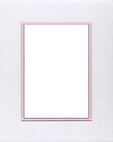 Pack of (5) 11x14 Double Acid Free White Core Picture Mats Cut for 8x10 Pictures in White and Pink