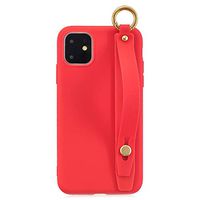 Amocase Soft Silicone Case with 2 in 1 Stylus for iPhone 11 Pro 2019,Cute Sweet Candy Color Wrist Strap Stand Shockproof Anti-Scratch Flexible Case - Red