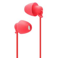 FSC Sleep Earbuds, Noise Isolating Headphones Earplugs with Mic & Volume Control for Sleeping, Insomnia, Side Sleeper, Snoring, Air Travel, Meditation & Relax 3.5 mm Jack 1.2m (Red)