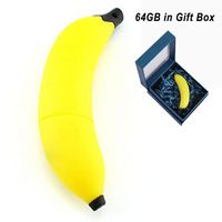 Cute USB Flash Drive 64GB, Aretop USB2.0 Cute Fruit Miniature Banana Shape USB Memory Stick Pendrive for Computer 64GB Thumb Drive USB Jump Drive Data Storage Business Gift for Girls Kids Presen