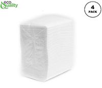 EcoQuality Low Fold Dispenser Napkins, 1-Ply, 3 1/2 x 5 in, White 1600/pk, Dispenser Napkin Refill, Everyday Napkins, Perfect for Restaurants, Diners, Bodegas & Home