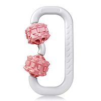 Muscle Massage Roller, Awanber 2 Wheels Plastic Handle Manual Muscle Pain Relief and Relaxation Massager Anti Cellulite Roller Fit for Full Body Like Neck Legs Back -Pink