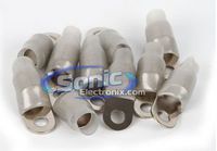 Xscorpion RT0GP 10 Pack of Gray 1/0 Gauge Platinum-Plated Ring Terminals w/ 5/16" Hole