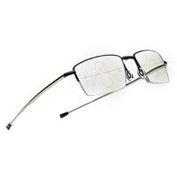 Progressive Multifocal Metal Reading Glasses Smart Zoom Folding Readers for Man & Women (3.5, Black)