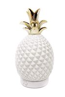 Essential Oil Diffuser for Aromatherapy Ceramic Pineapple White and Gold from Essential Market 120mL Aroma Humidifier (White/Gold Top)