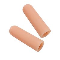 SUPVOX Silicone Gel Finger Sleeves Protector Finger Cots for Protect Cracked Skin Blisters Callus 1 Pair (Skin Color)