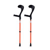 XRX Walking Forearm Crutches for Adults and Youth,Adjustable Foldable Lightweight Ergonomic Handle with Comfy Grip,High Density Sturdy Aluminum (Orange)