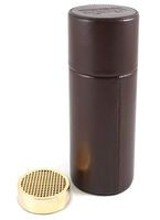 Brown Leather Canister Humidor Ideal for Home & Travel