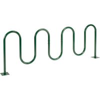 9-Bike Wave Bike Rack, Green, Flange Mount