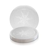 Elegant Disposable Plastic Dessert Plates 240 Pcs - 6" Heavy Duty Fancy Clear Salad Plates - Reusable Appetizer Cake Plates - Bulk Party Supplies For Wedding, Easter, Birthday Parties & All Occasions