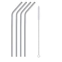 Coongga Set of 4 Stainless Steel Metal Straws Ultra Long 10.5 Inch Reusable Straws for 30oz Tumblers Cold Beverage