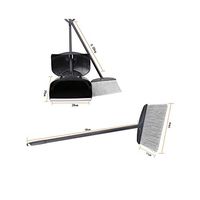 Broom and dustpan set Windproof Garbage Combination Broom Dustpan Combination Set Cleaning Broom Combination Suitable For Home Kitchen Broom and dustpan set (Color : Black, Size : 24x58cm)