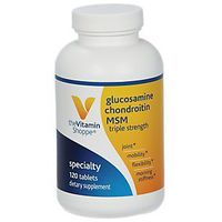 The Vitamin Shoppe Triple Strength Glucosamine Chondroitin MSM, High Potency Joint Structure and Mobility Supplement with MSM to Support Healthy Collagen for Joint Support (120 Capsules)