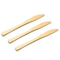 OLT -Tableware Disposable Plastic Gold Colour Cutlery, Knife, fork, spoon, Suitable for birthday parties, banquets, takeaway, a pack of 50 (Size : Knife)