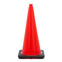 RoadSafe Traffic Systems Plastic Orange Non-Reflective Traffic Cones for Construction Safety & Traffic Control, 28", 7lb. (1 Pack)