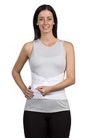 FitPro Adjustable Elastic Back Lumbar Support Brace, Large, Amazon Exclusive Brand, White