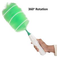KINYNE Electric Duster,360 Cordless Degree Spin Duster Battery Operated Microfiber Static Electricity Motorized Dust Wand Multifunctional Feather Dusters Easy to Clean and Use with Soft-Touch Button