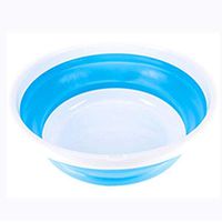 Travel Portable, Foldable Washbasin, Outdoor Washbasin, Travel Telescopic, Laundry Wash And Wash Your Hands Wash Silicone Washbasin (Color : Blue, Size : Medium)